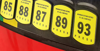 Sharkskin vinyl applied to fuel pump number buttons showing durability